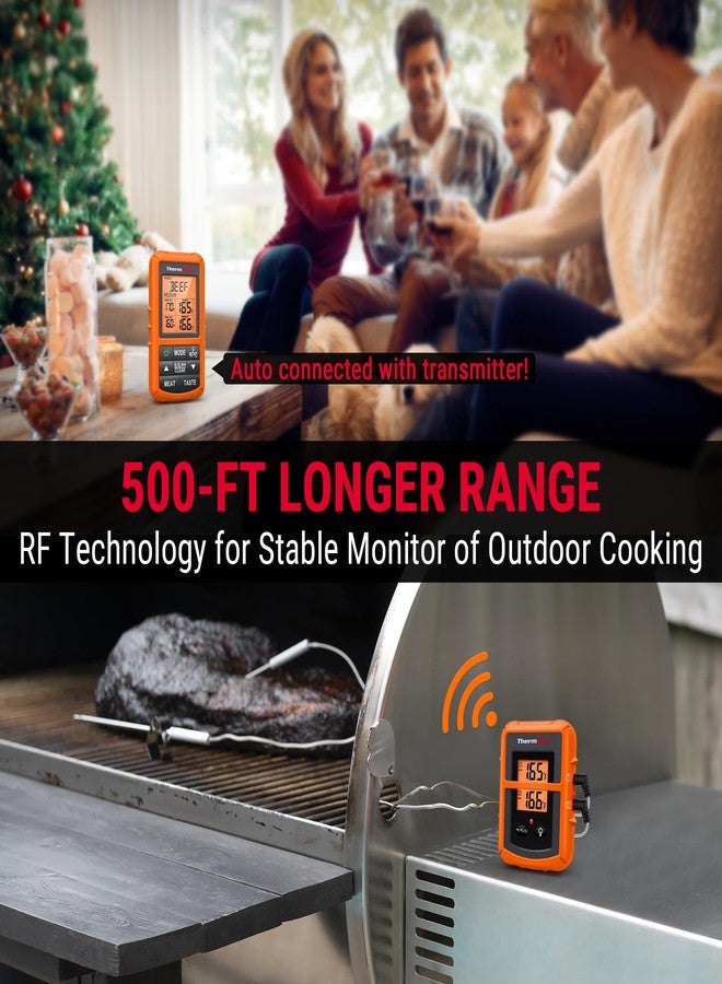 ثيرمو برو مقياس حرارة اللحوم اللاسلكي ThermoPro TP20 بمدى 500 قدم مع مسبار مزدوج، مقياس حرارة رقمي لاسلكي للطهي، مناسب لأجهزة التدخين والشواء، لقياس حرارة اللحم البقري والسمك والديك الرومي - Image 3